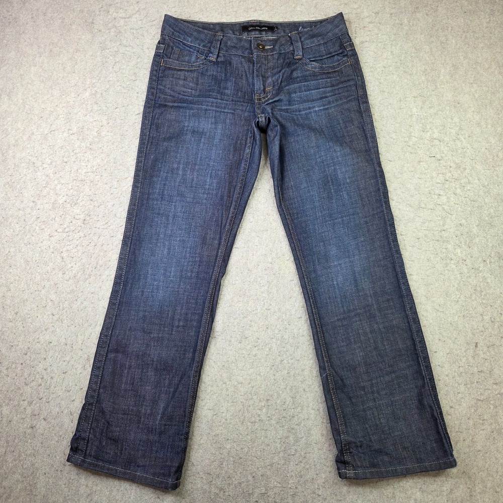 Calvin Klein Jeans Lean Bootcut Dark Wash Flap Pocket Jeans Blue 10x30 Cowgirl
